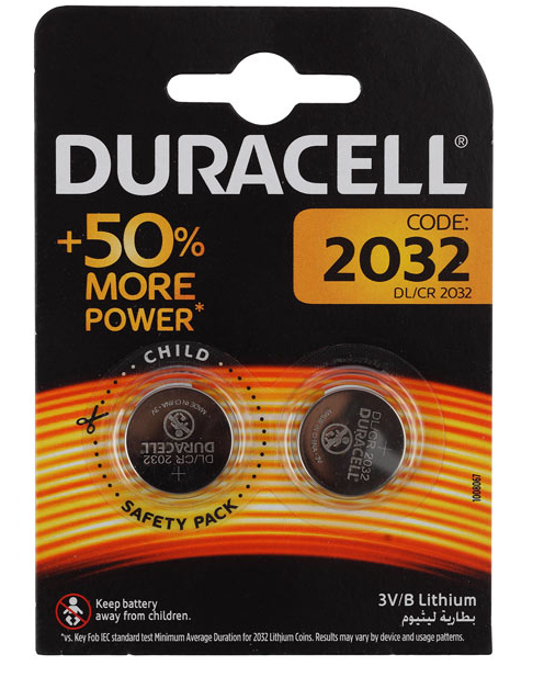 Элемент питания DURACELL CR2032 BL2 (кратно 2)